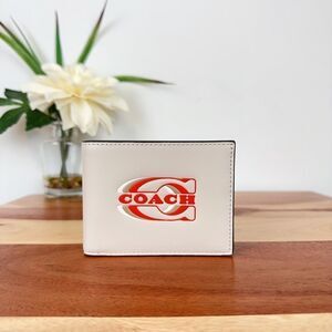 NWT Coach Slim Billfold Wallet‎ With Coach Stamp